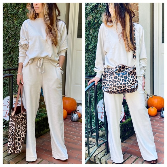 Bone 100% cotton chic 2 Piece Top and Wide leg pants set - Picture 6 of 10